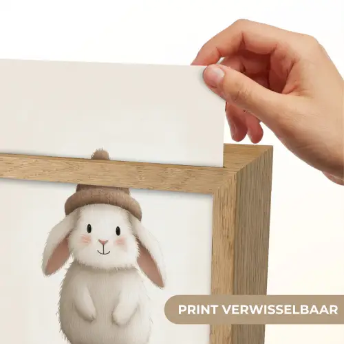 Konijn - Muts - Oren - Beige Light Box met kabel (Kinderlampje) klein -USP_websiteprintNL