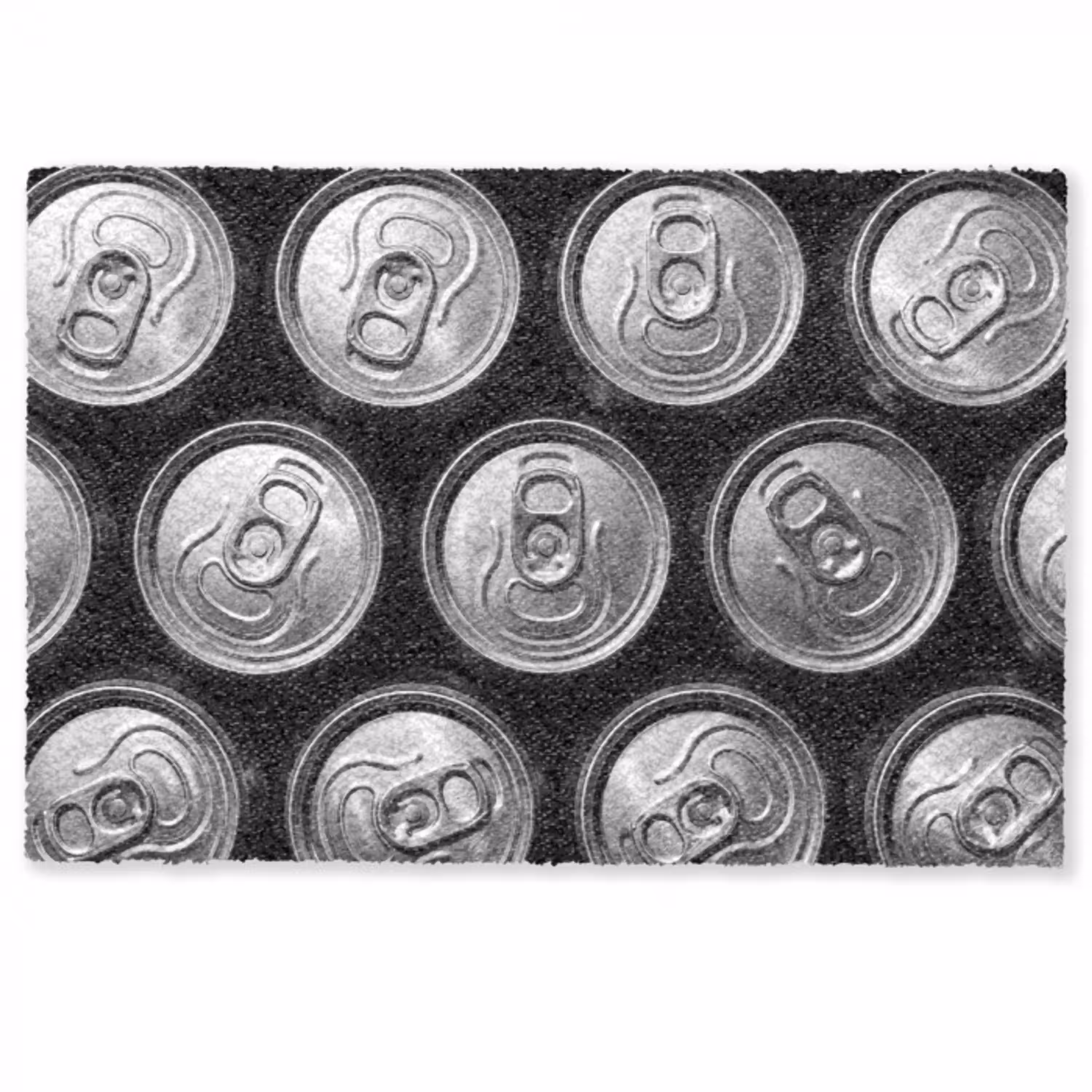 Blikjes - Aluminium - Patroon - Industrieel - Zilver Deurmat klein -zkaufland3d