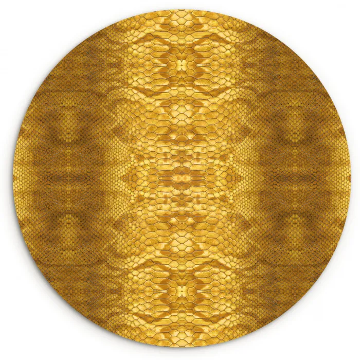 Slang - Boa - Goud - Geel Wandcirkel plexiglas klein 852 -3d