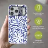 Bloemen patroon - Blauw - Wit - Bladeren Telefoonhoesje iPhone 17 Pro Max klein -sfeer3_NL