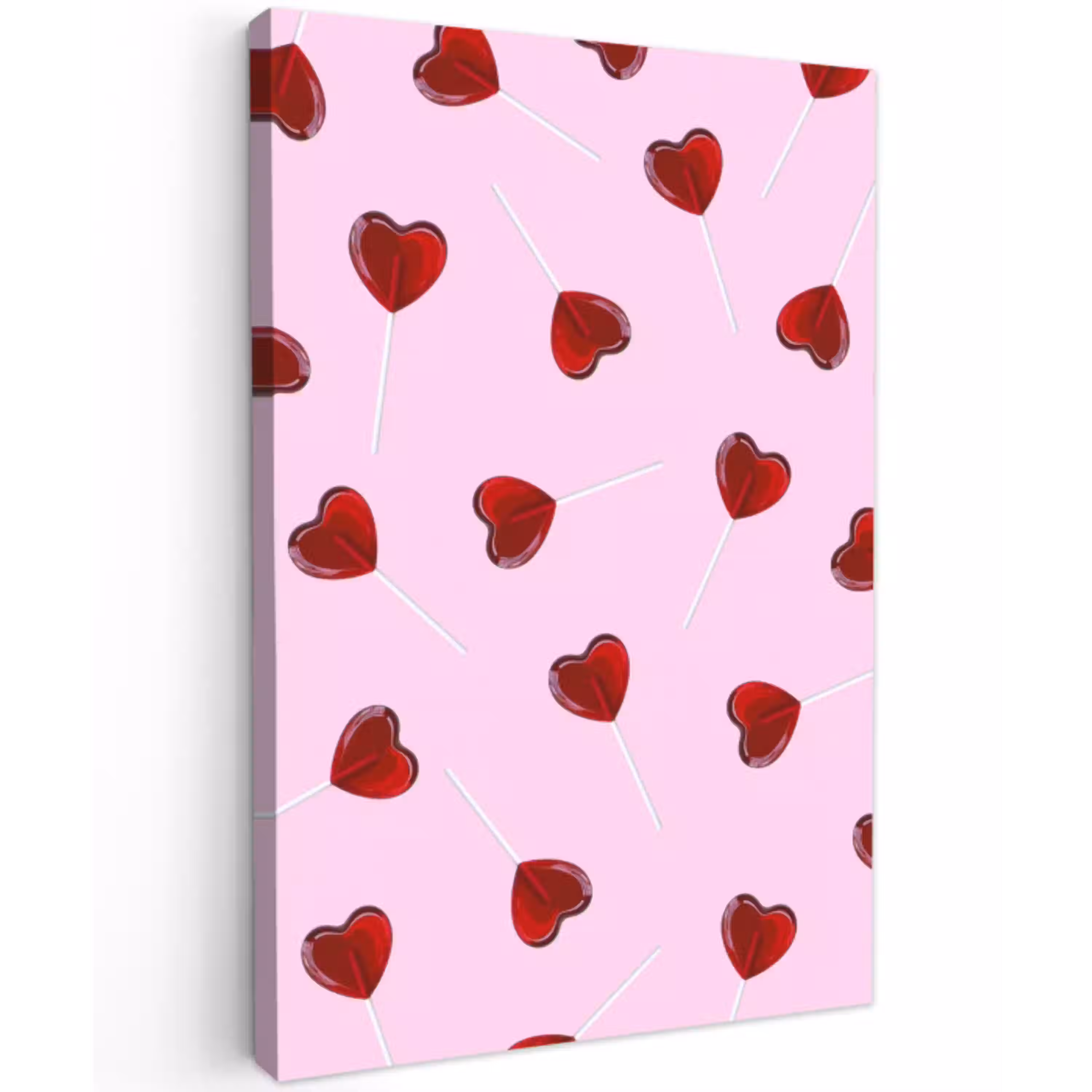 Roze - Hart - Lolly - Snoep Tuinposter op houten frame 2 cm dik middel -3d