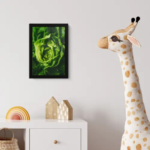 Groente - Sla - Groen fotolijst zwart zonder passe partout klein -usfeer4_kinderkamer