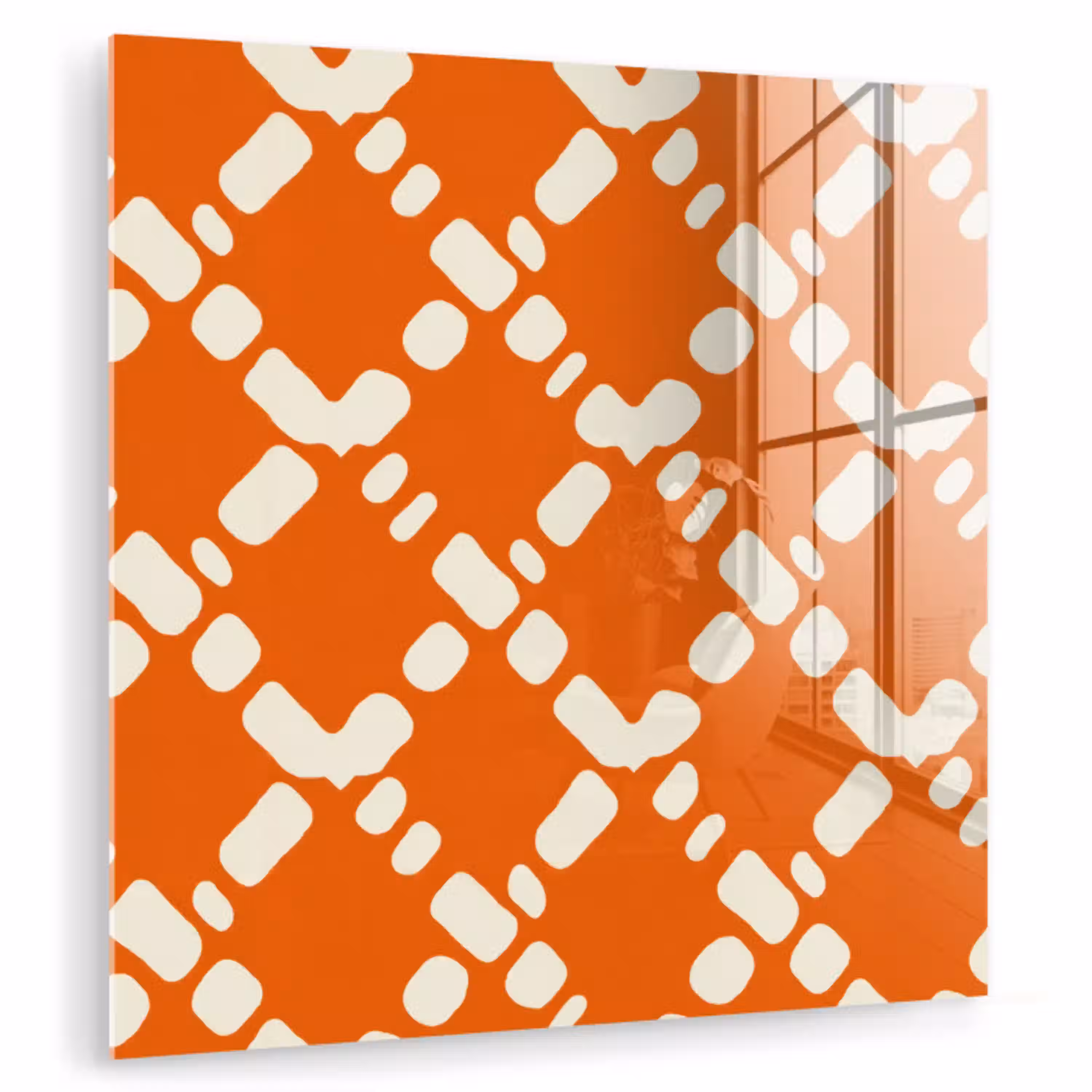 Oranje - Ruitpatroon - Wit plexiglas 5mm klein 11 -zzzproduct_nieuw