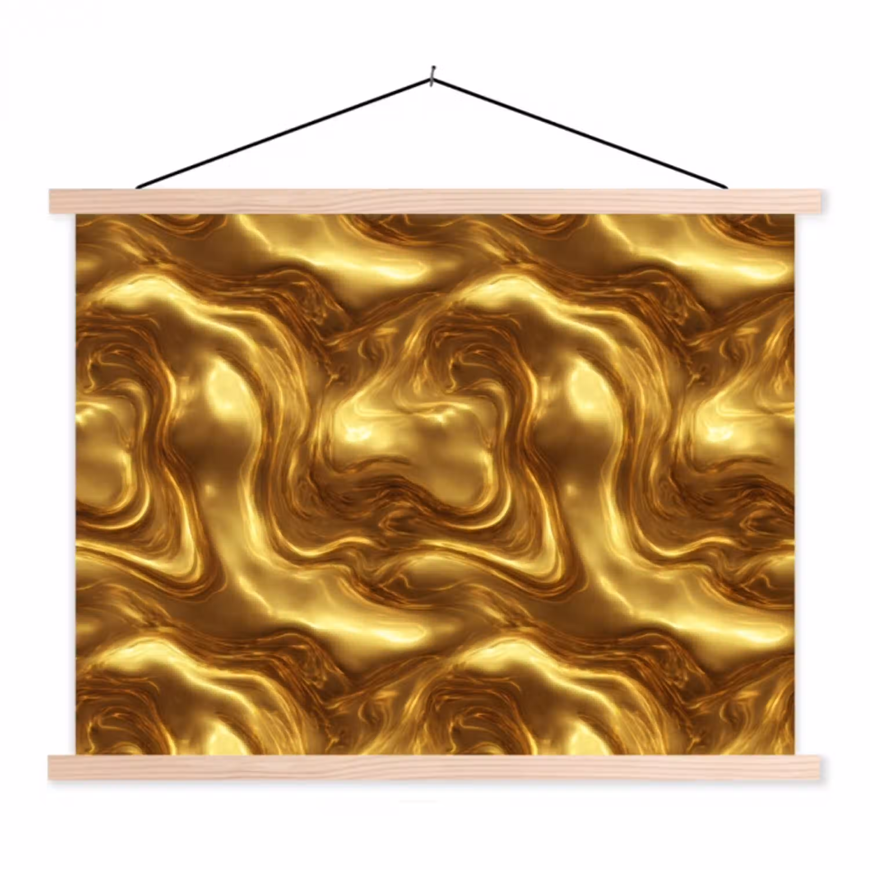 Textuur - Vloeibaar - Organisch - Goud textielposter latten blank klein 122 -3d