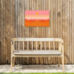 Zon - Abstract - Landschap - Oranje Tuinposter op houten frame 2 cm dik klein -sfeer4