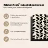 Botanisch - Dessin - Zwart - Beige Inductie beschermer vinyl 3mm middel 274 -sfeer2