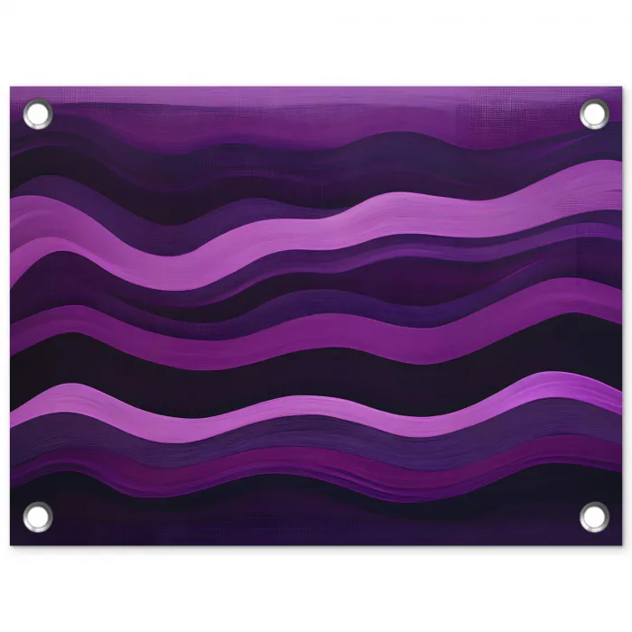 Lijnen - Golven - Paars - Abstract tuinposter los doek klein -3d