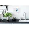 Zeepaardje - Staart - Blauw Muursticker klein -keuken