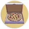 Pizza - Doos - Salami - Illustratie Wandcirkel plexiglas klein -3d