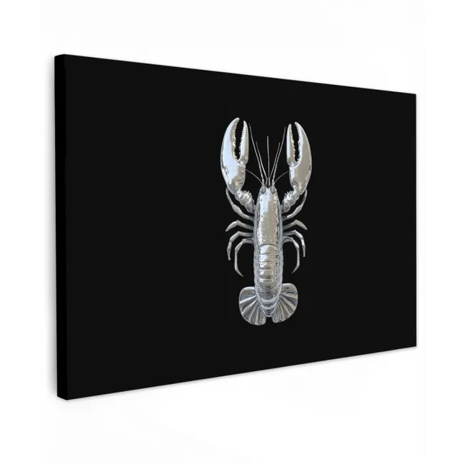 Kreeft - Zilver - Metallic - Luxe canvas 2cm klein -z3d