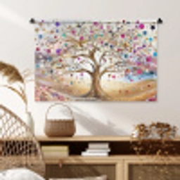 Levensboom - Goud - Kleurrijk - Abstract - Aesthetic Wandkleed katoen middel -sfeer5