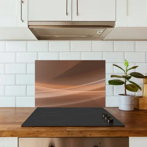 Golven - Abstract - Bruin keuken achterwand spatscherm klein -sfeer2