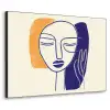 Minimalistisch - Gezicht - Hand - Oranje - Blauw Textielframe zwart klein -3d