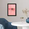 Star girl - Roze - Panter - Ster fotolijst zwart zonder passe partout klein -sfeer4