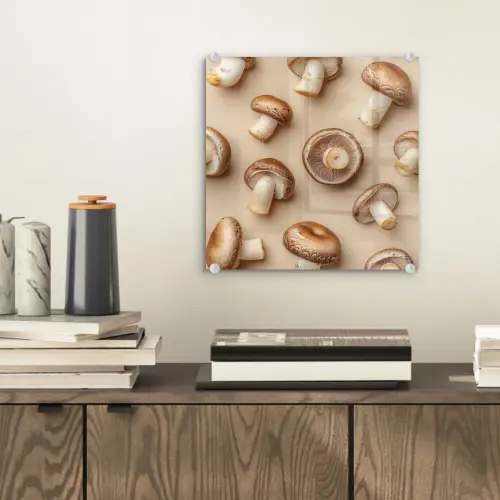 Kastanje Champignons - Beige plexiglas 5mm klein -sfeer1