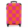 Squares - Roze/Oranje NBS - Handbagage koffer - Kinderen Unisex middel -productfoto_recht