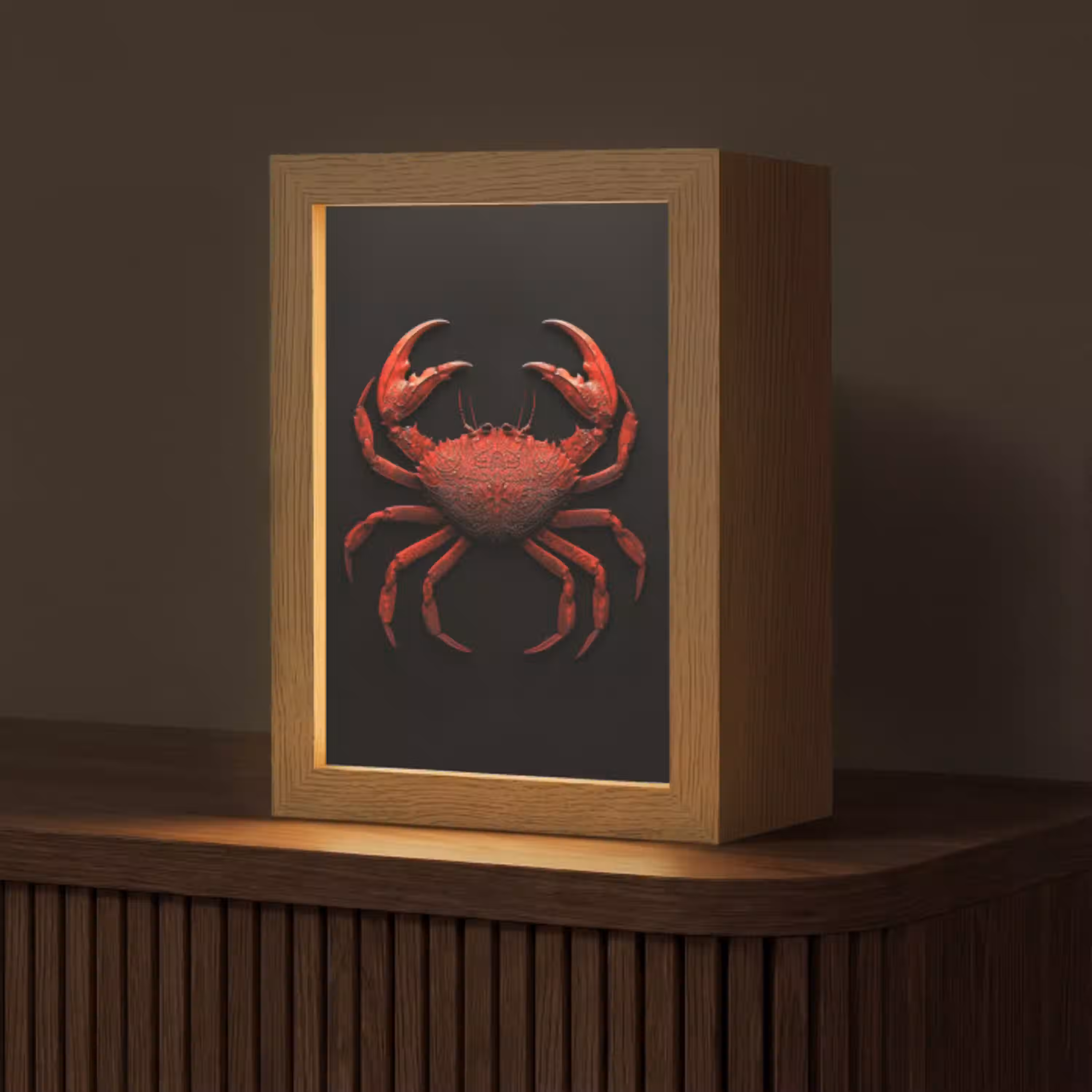 Krab - Rood - Vissen - Schaaldieren Light Box met kabel (Tafellamp) klein -z3d_website