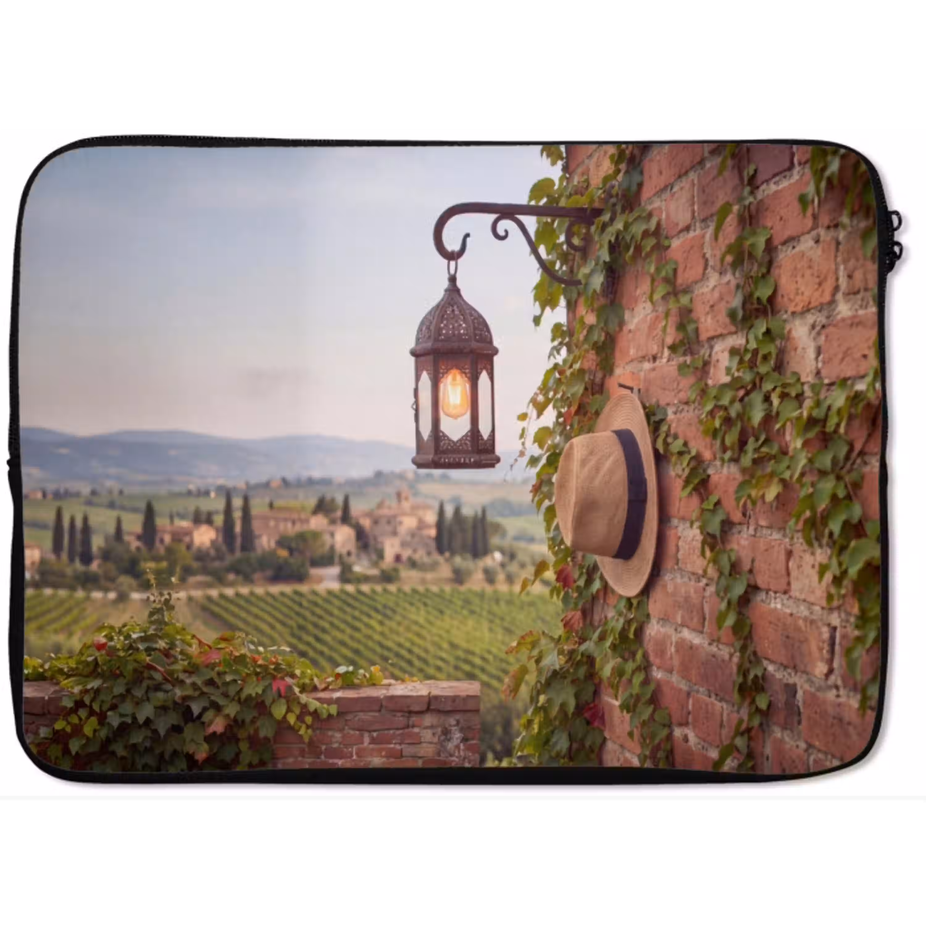 Lantaarn - Wijngaard - Landschap - Italiaans laptophoes neopreen klein -zkaufland3dotto