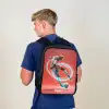 Voetbal - Jongen - Rood - Lichtcirkel Rugzak - Zwart middel -sfeer8