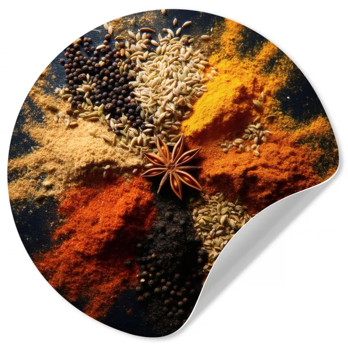 Specerijen - Explosie - Oranje Wandcirkel behangsticker klein -3d
