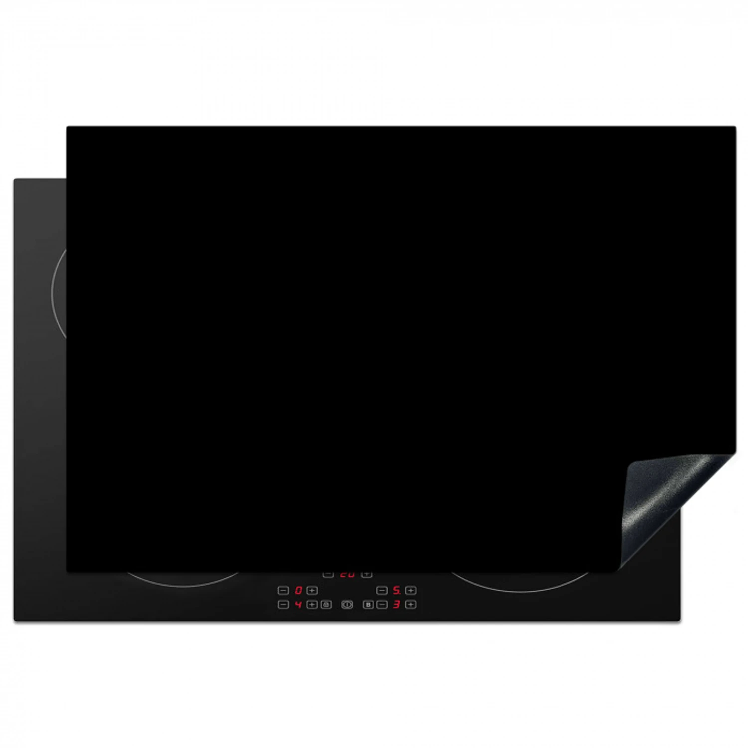 Effen Zwart Inductie beschermer vinyl 3mm klein -3d