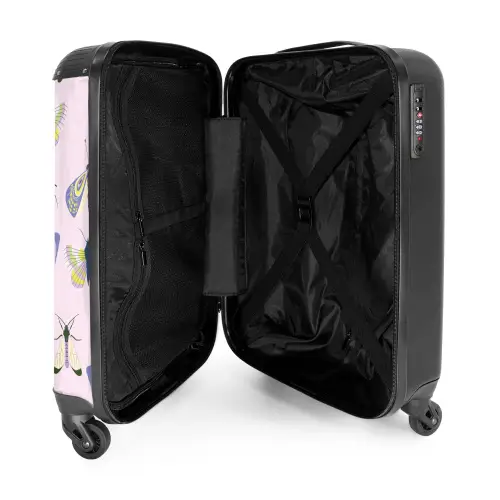 Summer memories - Vlinder en insectenpatroon NBS - Handbagage koffer - Kinderen Unisex middel -binnenkant