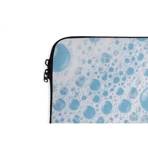 Schuim - Bubbels - Blauw laptophoes neopreen klein -detail