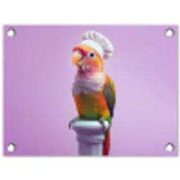Papegaai - Koksmuts - Pilaar - Vogel tuinposter los doek klein -3d
