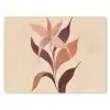 Minimalistisch - Bloem - Bladeren - Beige muismat rubber klein -3d
