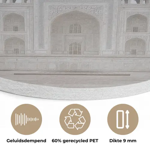 Poort - Symmetrische koepel - Minaretten - Moskee Akoestische PET Vilt - Rond klein -closeup_NL