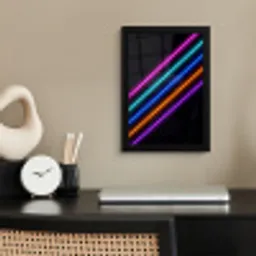 Esthetiek - Retro - Neon fotolijst zwart zonder passe partout klein -sfeer1
