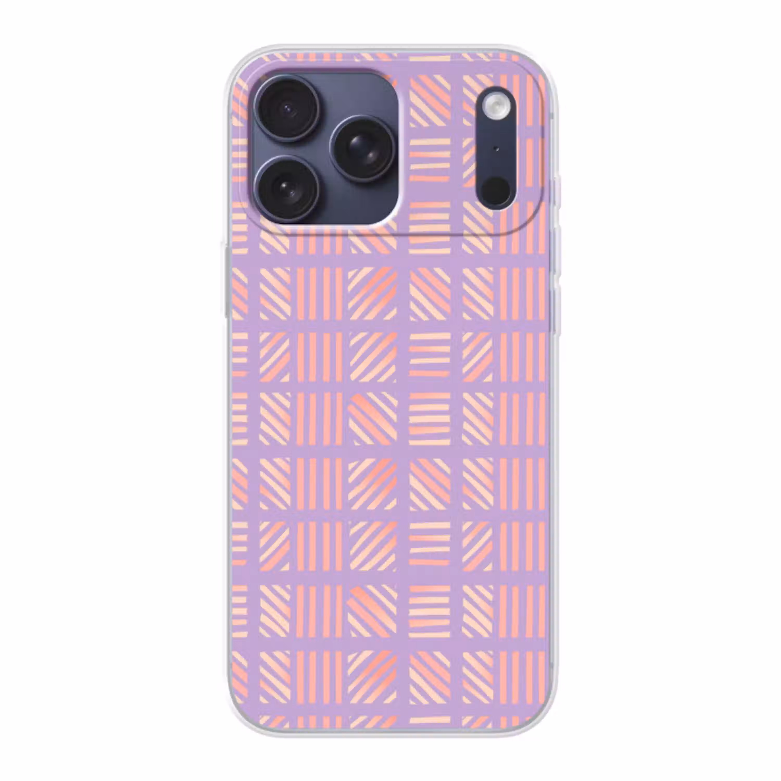 Paars - Roze - Geometrisch - Strepen - Blokken - Patroon Telefoonhoesje iPhone 17 Pro Max klein 879 -3d