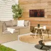 Hout - Planken - Vintage - Donkerbruin tuinposter los doek klein -sfeer4