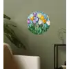 Mozaïek - Veld - Tulpen - Kleurrijk Wandcirkel behangsticker klein -sfeer2