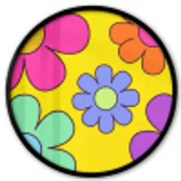 Bloemen - Illustratie - Kleurrijk Fotolijst rond zonder passe partout klein -3d