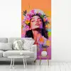 Portret - Bloemenkroon - Vrouw fotobehang vinyl groot -woonkamer