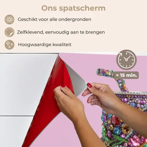 Frisdrankblikje - Bloemenpatroon - Edelstenen - Kleurrijk keuken achterwand spatscherm klein -spatscherm_NL