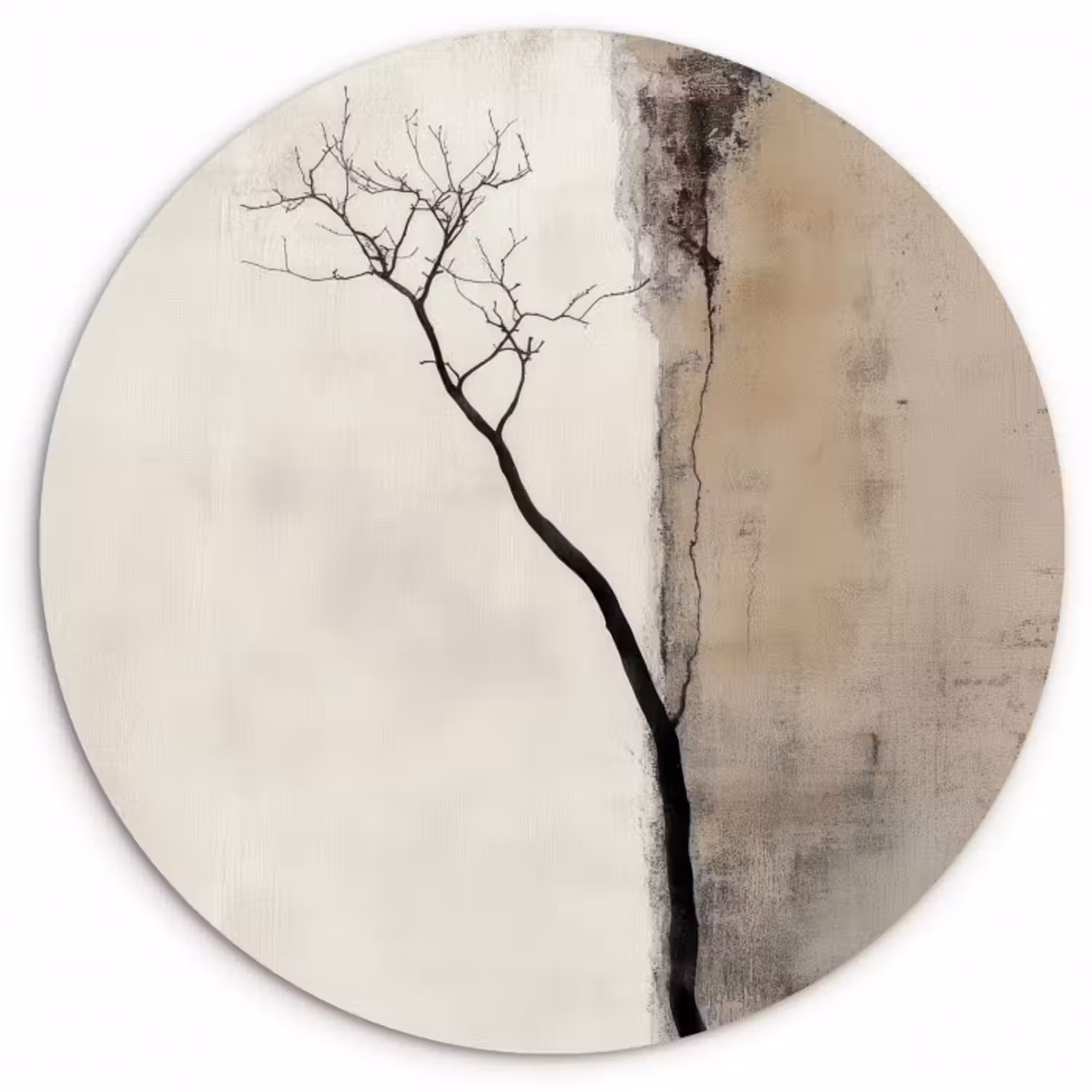 Forexbild Rund - Wabi sabi - Pflanze - Beige