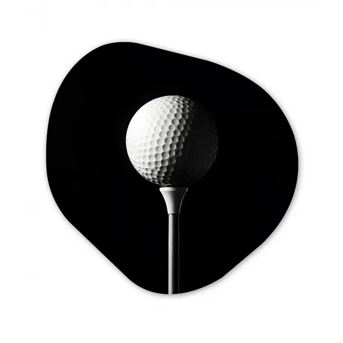 Golfbal - Minimalistisch - Wit Wandcirkel Organisch Aluminium middel -3d