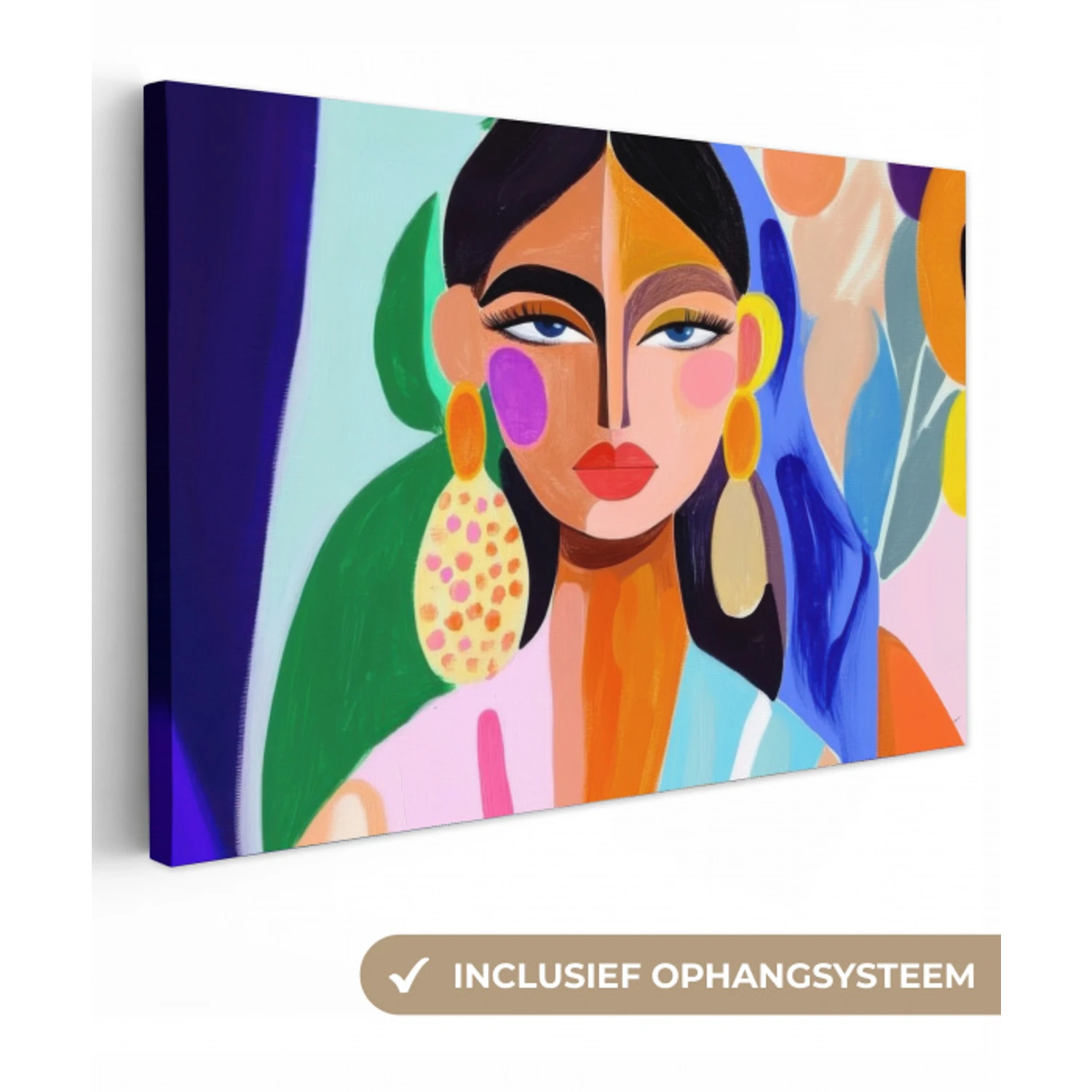 Portret - Vrouw - Modern canvas 2cm klein -3d