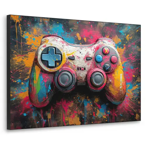 Graffiti - Gaming - Controller - Verf Textielframe - compleet frame klein -3d