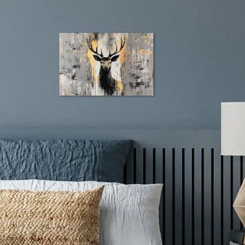 Abstract - Hert - Gewei - Goud poster papier klein -sfeer2