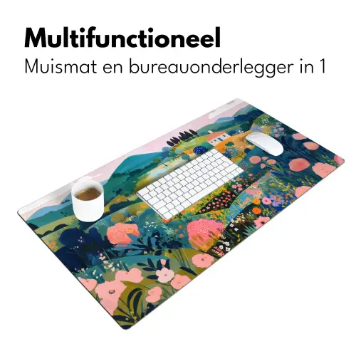 Heuvellandschap - Fantasierijk - Kleurcontrasten Muismat XXL klein -sfeer4