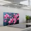 Bloem - Bloesems - Roze - Abstract keuken achterwand spatscherm klein -3d_schuin