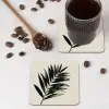 Palmblad - Subtiel - Groen - beige onderzetter kurk middel -sfeer2