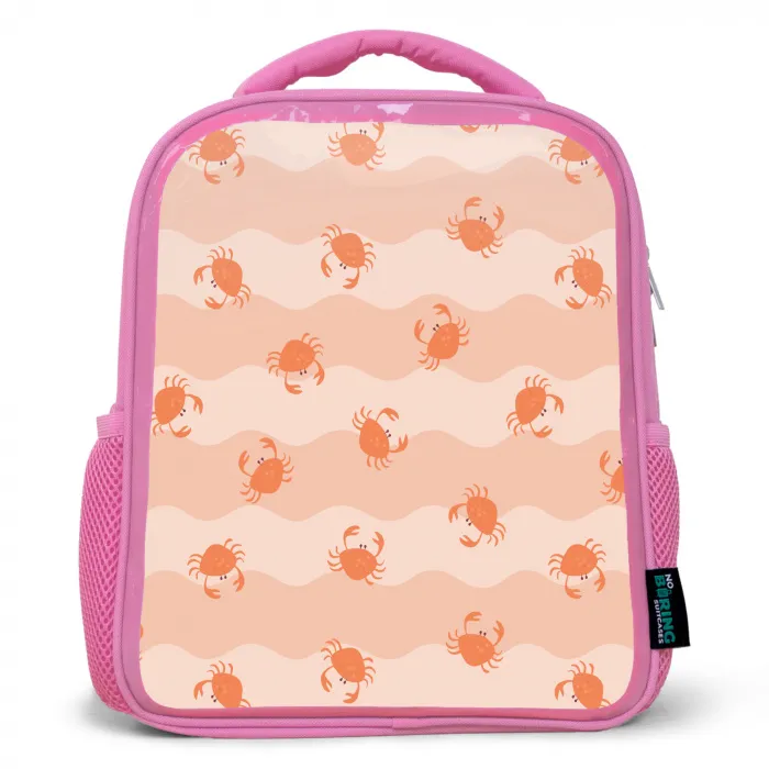 Zee - Dieren - Roze - Krab Kinderrugzak - Roze middel 863 -3d