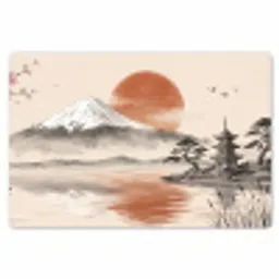 Bergtop - Meer - Bloesem Placemat vinyl groot -zzsfeer1_Kitchenyeah-website