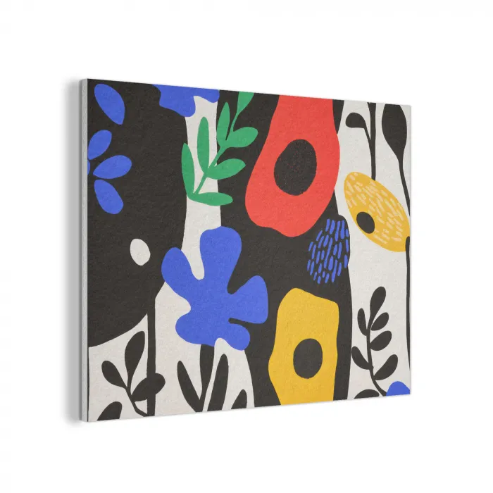 Bloemen - Bladeren - Abstract - Zwart PET vilt klein -3d