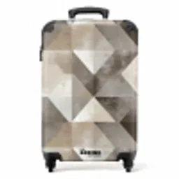 Geometrisch - Motief - Aardetinten NBS - Handbagage koffer - Volwassenen Unisex middel -productfoto_recht