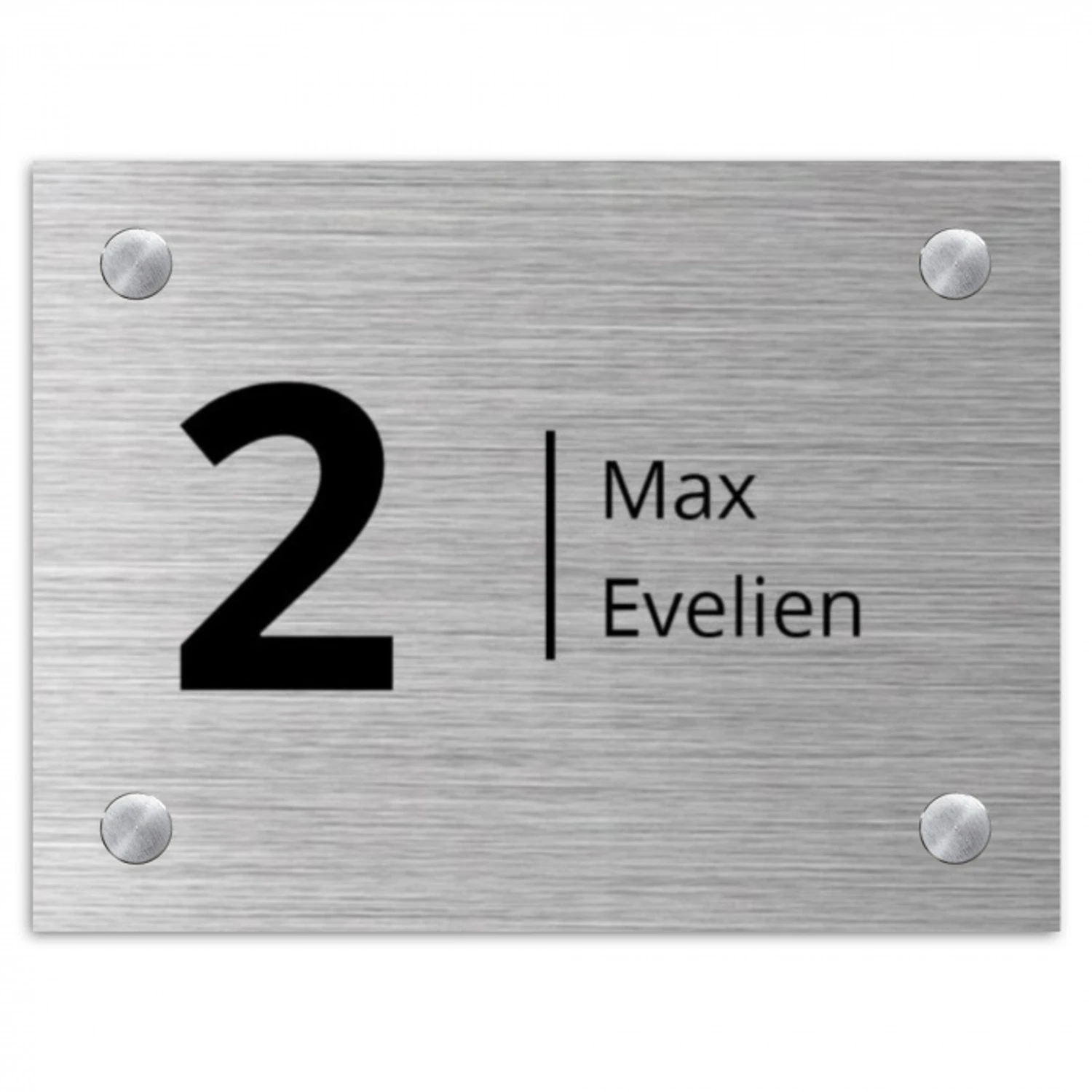 Metaaleffect - Modern Naambord Rechthoek middel -3d